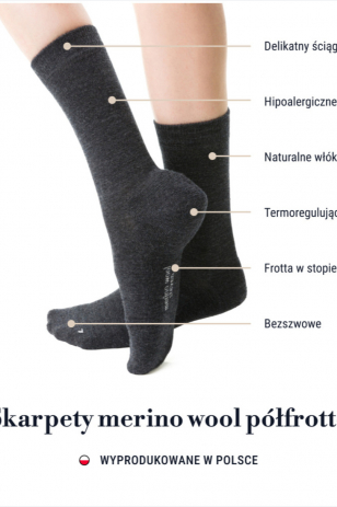 ШКАРПЕТКИ ЖІНОЧІ PÓŁFROTTE MERINO WOOL 130